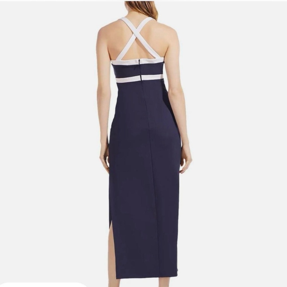 STAUD Strapless Navy and White Dress - Picture 2 of 3